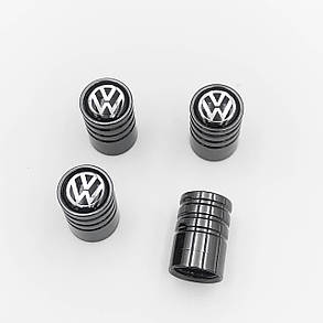 Захисні ковпачки на ніпелях VW (Фольцваген) 4 шт Чорні, фото 3
