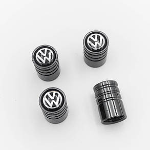 Захисні ковпачки на ніпелях VW (Фольцваген) 4 шт Чорні, фото 4
