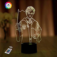 3D нічник "Гаррі Потер 2" (ВОЛІЧНЕ ЗОБРАЖЕННЯ) + пульт ДК + мережевий адаптер + батарейки (3 ААА) 3DTOYSLAMP