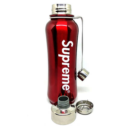 Термос Пляшка питний SUPREME with cap 500 мл червоний, фото 3