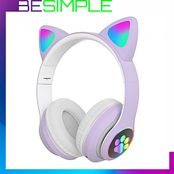 Бездротові навушники Cat VZV-23M з котячими вушками Фіолетовий