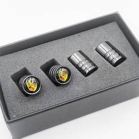 Захисні ковпачки на ніпеля PORSCHE (Порше) 4 шт Чорні