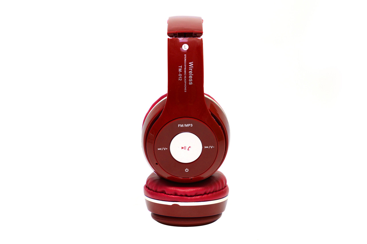 Наушники Monster Beats TM-12 накладные беспроводные Bluetooth с mp3 + FM радио красные - фото 1 - id-p1468591660