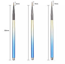 Набір тонких пензлів 3в1 для розпису на нігтях, лайнер для малювання, 3шт./уп., фото 2