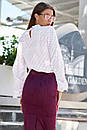 Жіноча нарядна шифонова блуза з довгим рукавом Неада пудра 42 44 46 48 розміри, фото 10