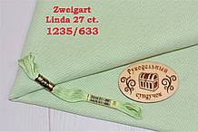Тканина рівномірного переплетення Zweigart Linda 27 ct. 1235/633 Зелена м'ята (Mint Green)