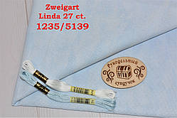 Тканина рівномірного переплетення Zweigart Linda 27 ct. 1235/5139 Нерівномірний блакитний (Vintage Blue Whisper)