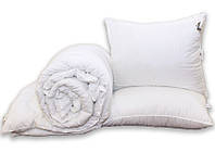 Набор одеяло двуспальное + 2 подушки 70х70 белого цвета теплое "Eco-страйп" 2-сп.