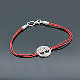 Срібний браслет Дерево життя з червоної нитки, фото 3