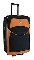 Великий дорожній чемодан Bonro Style на колесах з кодовим замком тканинний Чорно-помаранчевий (текстильний) M_0538