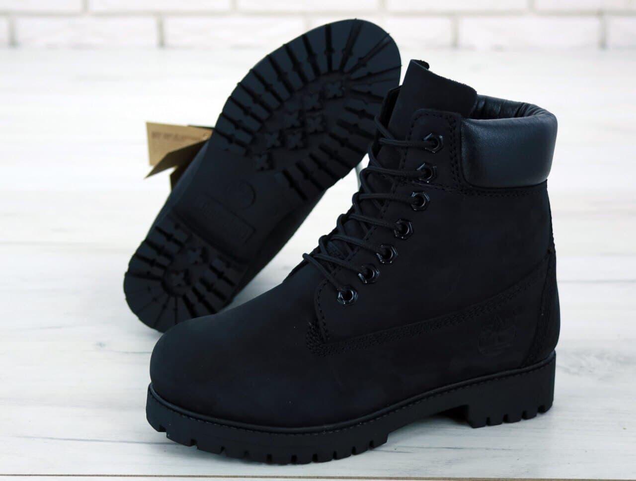 Зимние Женские ботинки Timberland Classic Boots Black (черные) Обувь Тимберленд Турция натуральный нубук деми - фото 6 - id-p1334977881