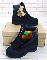 Зимние ботинки Timberland Classic Boots Black Обувь Тимберленд для мужчин и женщин черные, нубук без меха 37