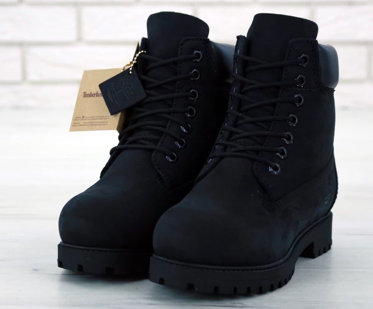 Зимние Женские ботинки Timberland Classic Boots Black (черные) Обувь Тимберленд Турция натуральный нубук деми - фото 4 - id-p1334977881