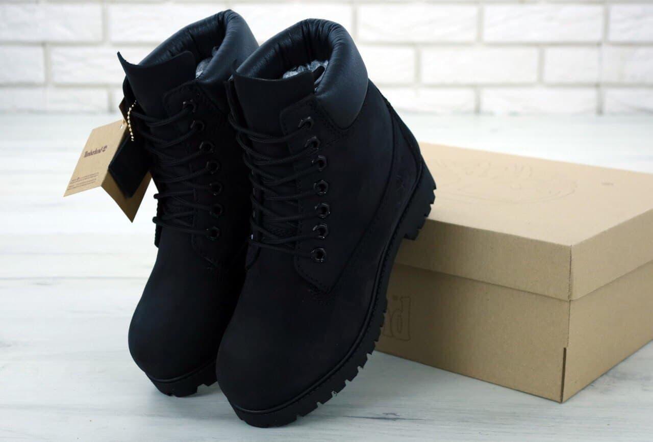 Зимние Женские ботинки Timberland Classic Boots Black (черные) Обувь Тимберленд Турция натуральный нубук деми - фото 5 - id-p1334977881