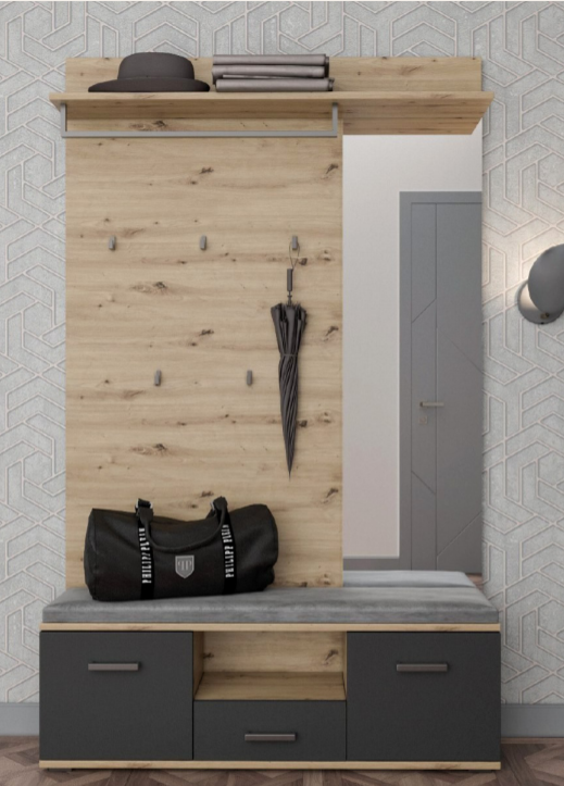 Передпокій Бруна Дуб артизан антрацит Світ Меблів купити в Одесі, Україні, фото 1