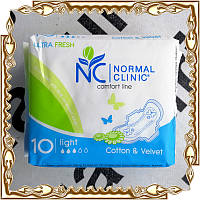 Прокладки Normal Clinic Ultra Fresh Cotton&Velvet Light 240 мм. 3 кап./10 шт. NCF02B № 302840