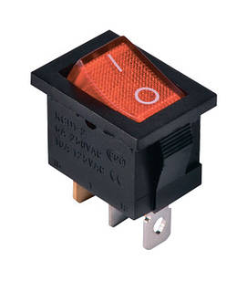 KCD1-2-101N R / B 220V Перемикач 1 клав. (Червоний) з підсвічуванням TNSy