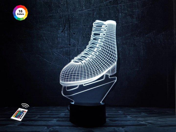 3D нічник "Фігурне катання" (ВОЛІЧНЕ ЗОБРАЖЕННЯ) + пульт ДК + мережевий адаптер +батарейки (3ААА)  3DTOYSLAMP, фото 1
