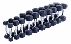 Гантельний ряд прогумований Zelart від 1 до 10 кг шестигранні