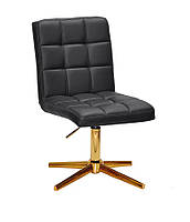 Стілець Augusto GD-Modern Base чорний шкірозамінник, на золотій хрестовині зі стопами, фото 5