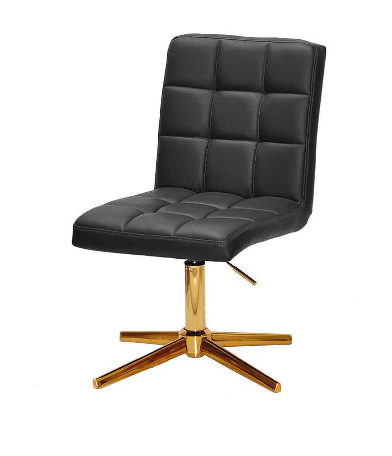 Стілець Augusto GD-Modern Base чорний шкірозамінник, на золотій хрестовині зі стопами, фото 1