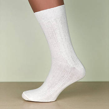 Чоловічі високі демісезонні шкарпетки молочного кольору Milano