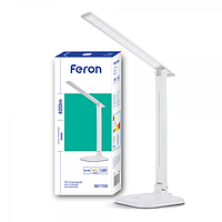 Настольная лампа для письменного стола белая 9 Вт. 6400К Feron DE1725