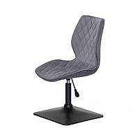 Стілець Toni 4BK-Base сірий 1004 велюр на чорній квадратній опорі з регулюванням висоти сидіння, фото 4