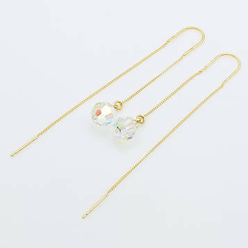 XUPING Сережки Позолота 18к Камені Swarovski, Висота 8.4см, Ширина 0.8см