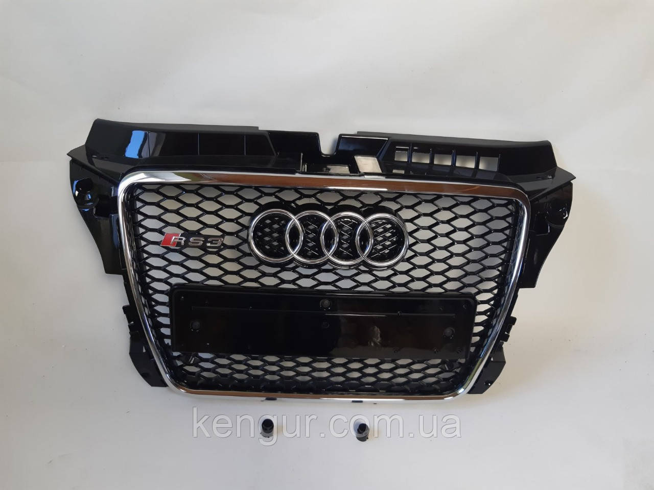 Решітка радіатора, стиль RS3 (хром окантовка-чорна сітка) Audi A3 2008-2012