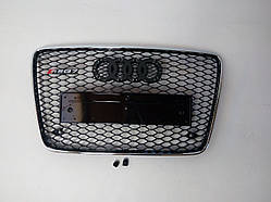 Решітка радіатора, стиль RSQ7 (хром окантовка-чорна сітка) Audi Q7 2006-2015