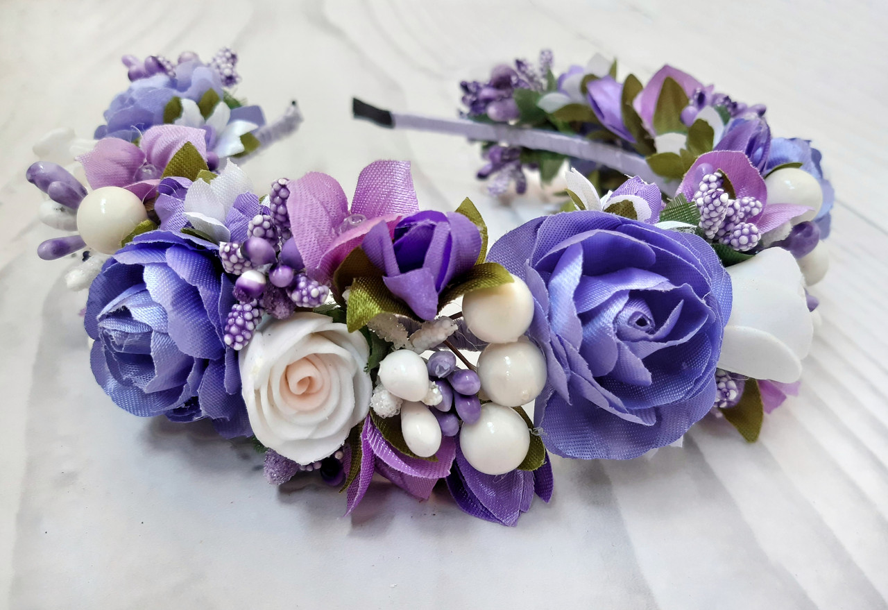 Обруч для волосся Вишуканість фіолетовий, фото 1