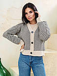 Кардиган кофта на ґудзиках у візерунку «гусяча лапка» (в кольорах), фото 3