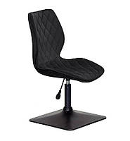 Стілець Toni 4BK-Base чорний 1011 велюр на чорній квадратній опорі з регулюванням висоти сидіння, фото 6