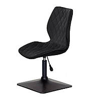 Стілець Toni 4BK-Base чорний 1011 велюр на чорній квадратній опорі з регулюванням висоти сидіння, фото 4