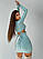 Жіноче облягаюче трикотажне плаття з зав'язками Blue, фото 3