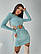 Жіноче облягаюче трикотажне плаття з зав'язками Blue, фото 5