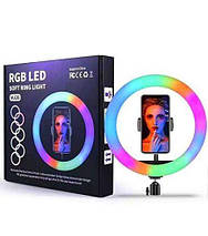Кільце LED для фото MJ26 (26 см) RGB Mode + тримач для телефона — Black, фото 4