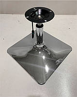 Стілець Augusto 4-CH-Base білий шкірозамінник, на квадратній хромованій опорі з регулюванням висоти, фото 6