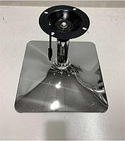 Стілець Adam 4-CH Base білий шкірозамінник на квадратній хромованій опорі з регулюванням висоти, фото 4