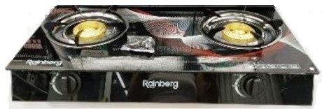 Газова плита на 2 турбо конфорки Rainberg RB-818 скляна поверхня