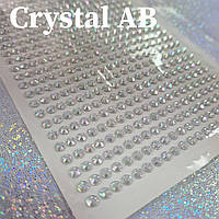 Самоклеящиеся акриловые стразы 4мм, цвет Crystal AB (~900шт)