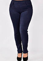 Брюки, лосины, джинсы - №159-бр-ол - Красивые женские брюки больших размеров из замши на дайвинге