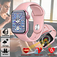 Смарт часы Smart Watch NBP-Plus фитнес браслет, трекер, пульсометр, тонометр, телефон без sim Розовый