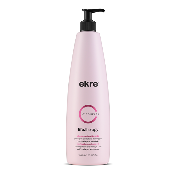 Шампунь для реконструкції пошкодженого волосся EKRE Life.Therapy Shampoo 1000 мл, фото 1
