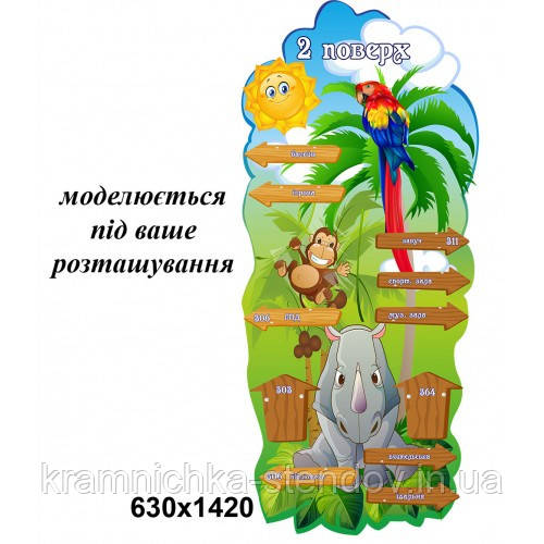 Навігація по школі - наклейки на стіни або стенд для оформлення коридорів школи, фото 1