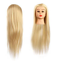 Навчальна голова 30% натурального волосся, довжина 65-70 см, блонд