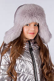 Зимова дівча шапка з хутром (46-60р) у кольорах