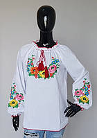 Женская украинская вышиванка "Мальва", размер 40-56