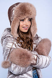 Вуханка для дівчинки з натуральним хутром (46-60р) у кольорах